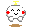 Pixelated white character with red cheeks and yellow antenna in nine sequential poses showing facial expressions and limb movements.