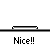 Pixelated character with crown and purple headband performs motion sequence on gray background beneath repeated 'Nice!!' text.