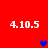 Red background with four white '4.10.5' text blocks and three pixelated hearts in blue and purple.