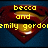 A pixelated Superman logo with yellow text reading 'becca and emily gordon are so much cooler than SUPERMAN' overlaid on a blue background.
