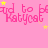 Pink background with repeating text 'KatyCat' in pink font and yellow stars scattered throughout.
