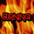 Animated fire background with red text reading 'BURNING', 'EMPER', and 'ROX' in sequence.