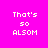 Pixelated text 'That's so ALSOM' on bright pink background with black rectangular overlays in different positions across four views.
