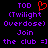 Static pixel art displays purple text and a red heart symbol on a black background with repeated text elements.