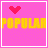 Pixelated icon set with pink, green, and blue backgrounds featuring 'POPULAR' text, heart symbols, and repeated 'LA' letters in various colors.
