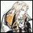 A 48x48 pixel buddy icon featuring a character with long white hair and orange accents, paired with text reading "Anime IM" on the right side of a contact sheet layout.