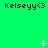 Green background with repeated "Kelsey<C3" text and animated white symbols above each