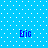 Blue background with white dots and four instances of the name 'Eric' in blue text arranged in a