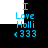 Pixelated blue text on black background reads "I Love Holli" with three heart symbols below, displayed in two identical side-by-side