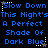 Blue pixelated text repeats across a black background with white star and gray dot accents, forming a of identical phrases