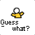 pixelated yellow figures with white heads, each holding a question mark, with text reading 'Guess what?' and 'there are no more icon ideas!' in various states
