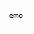 A pixelated heart-shaped icon with blood dripping from its center, set against a black background and accompanied by the text 'emo' on the left.