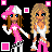 Pixel art contact sheet showing four animated frames of a cartoon girl in pink and white clothing with text "short girls do it better" on black background.
