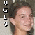 six pixelated images showing a person with short dark hair against alternating light and dark backgrounds, with vertical text on the left side