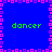 Blue background with pink pixelated border and four green "dancer" text labels arranged in a pattern