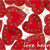A static image of a red and white patterned design with abstract shapes and lines.