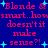 Blue background with red text reading "Blonde & smart..how doesn't it make sense?!" and light blue plus signs scattered throughout.