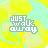 A static pixel art pattern featuring repeated 'JUST WALK AWAY' text over a yellow and cyan gradient background with subtle wave-like shapes.