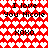 Red background with white heart pattern and black text repeating 'I love You Nicole' and 'XOXO' in two mirrored sections.