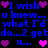 Pixelated text and heart symbols repeat across a black background with blue and pink hues.