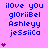Pixelated text and heart symbols on a pink background with blue lettering, arranged in repeating