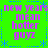 Green background with blue dotted border and star accents, displaying repeated pink text "new years mean hotter guyz" in four quadrants.