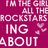 Static image with repeating white text on a solid magenta background, featuring phrases like "I'M THE GIRL", "ALL THE ROCKSTARS", and "SING ABOUT A OUT" in pixelated font.