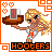 Pixel art contact sheet of six animated frames showing a blonde female character holding a tray with a coffee cup, surrounded by orange hearts and geometric borders, with "HOOTERS" text below each frame.