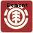 Red square icon with white circular emblem containing stylized Chinese character and surrounding decorative elements, black text "Element" above the emblem.