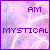 nine identical purple-bordered with a pinkish-purple background, each containing the text "I AM MYSTICAL" in pixelated font
