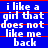 Blue background with white text reading "i like a girl that does not like me back" and red horizontal lines, displayed in three identical vertical
