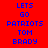 Blue pixelated text on red background reads LETS GO PATRIOTS TOM BRADY with a glowing effect in one view.