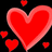 Red heart with pink outline surrounded by smaller red hearts on black background, with yellow text reading "i love...... IDK....... kourtney".