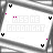 Animated sequence of white square icons with gray borders displaying 'KISS ME GOODNIGHT' text in pink and light gray, showing pixelated animation changes across frames.