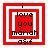 Red and white pixelated square icon with text "i love you mariah asf" in black, showing animation changes