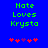 Green pixelated text 'Nate Loves Krysto' on blue background with red and purple star-like symbols below, two identical frames showing symbol position change.