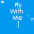 Blue background with white text 'Fly With Me :]' and scattered stars, animated star positions across frames.