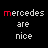 text and car logos on black background, with red 'mercedes' and 'Honda' text variations