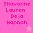 Pixelated pink background with stacked names and two star icons, one light pink and one darker pink.