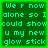 Four identical display cyan pixelated text on a dark green background with a bright green border