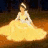 Animated sequence of a ballerina in yellow tutu against dark background with scrolling text overlays.