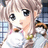 Pixelated anime-style character with light brown hair and large eyes, holding a white object against a checkered background, with surrounding text blocks.