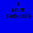Four pixelated display "I LOVE ZACH<333" text on solid blue, purple, pink, and dark purple backgrounds