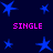 Blue star shapes and pink 'SINGLE' text on a dark blue background with pixelated rendering.