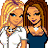 A contact sheet of six animated frames showing a pixel art image of two women with text "Best Friends" on alternating blue and white backgrounds.