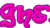 Animated pink bubble letters spelling 'ghetto girl' on white background with pixelated edges.