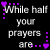 Black background with purple dotted borders and heart symbols surrounding text fragments reading 'While half your prayers are', 'Insincere', and 'Lies' in white and purple fonts.