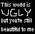 four identical displaying pixelated text on a black background, with red and white color variations across the