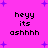 Pixelated text on a bright pink background with scattered purple star shapes, repeated in a