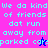 Pixelated text in cyan on pink, purple, and blue backgrounds with small animated figures.